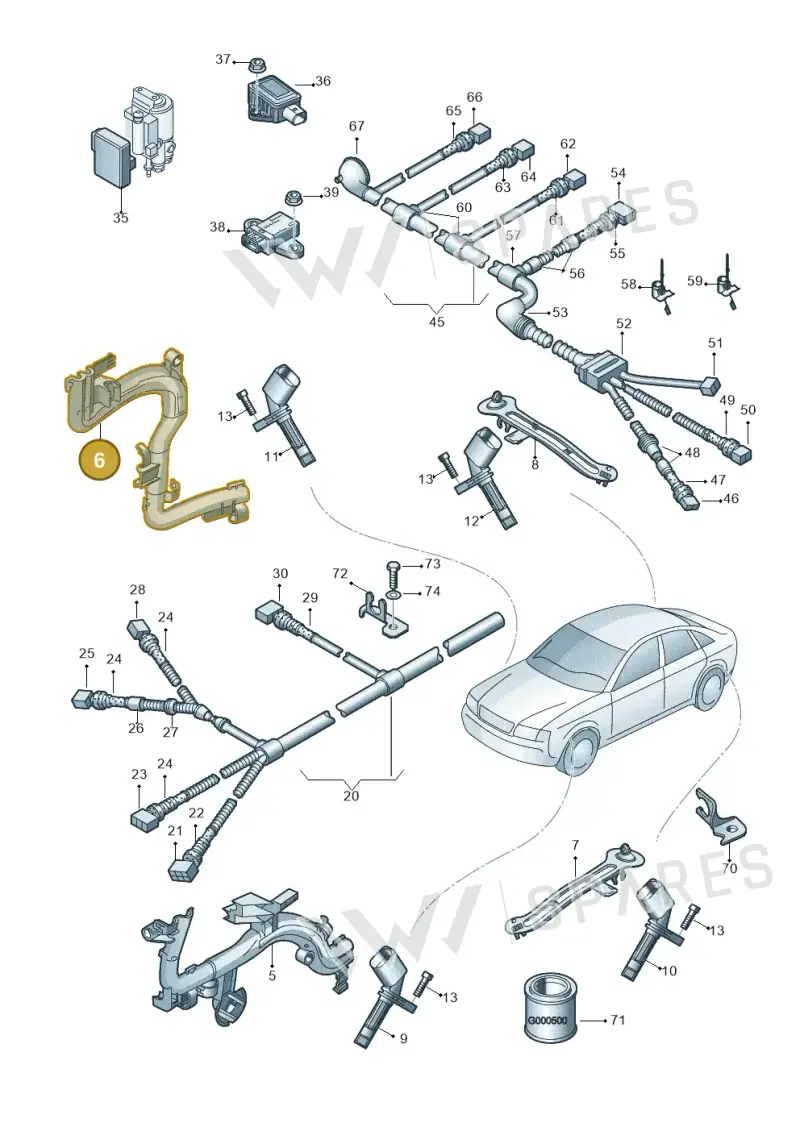 3D0927368C — Volkswagen Phaeton 4motion (2010-2016) diagram 258927000, position 6
