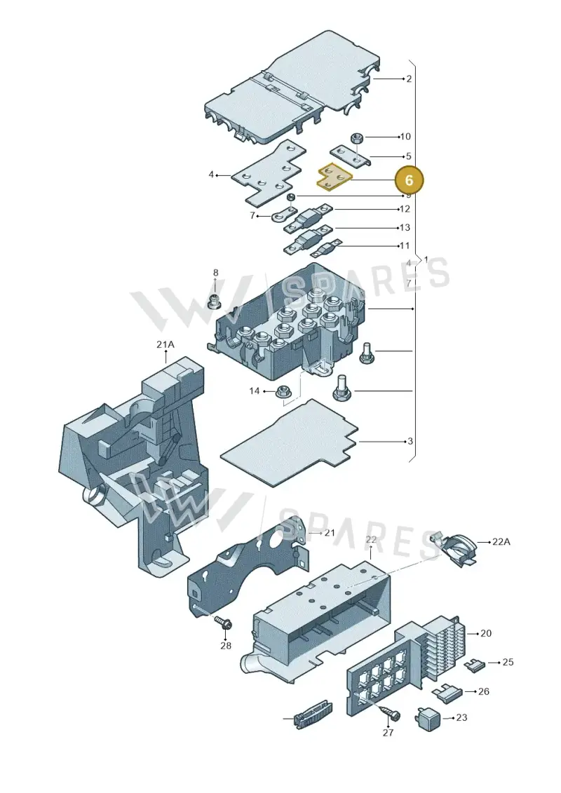 3D0937517F — Volkswagen Phaeton 4motion (2010-2016) diagram 258937200, position 6