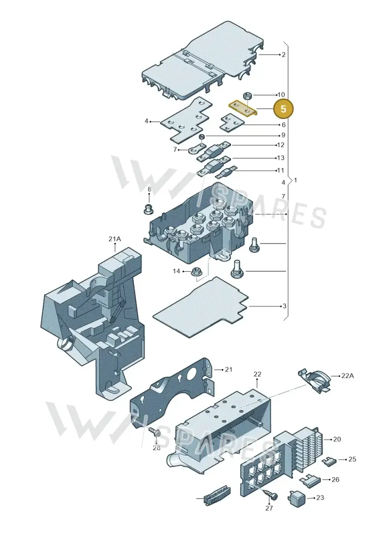 3D0937517G — Volkswagen Phaeton 4motion (2010-2016) diagram 258937200, position 5
