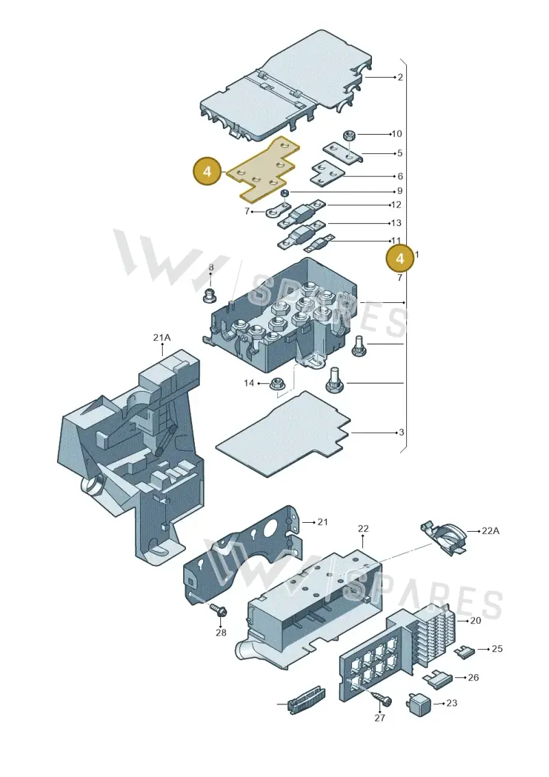 3D0937517H — Volkswagen Phaeton 4motion (2010-2016) diagram 258937200, position 4