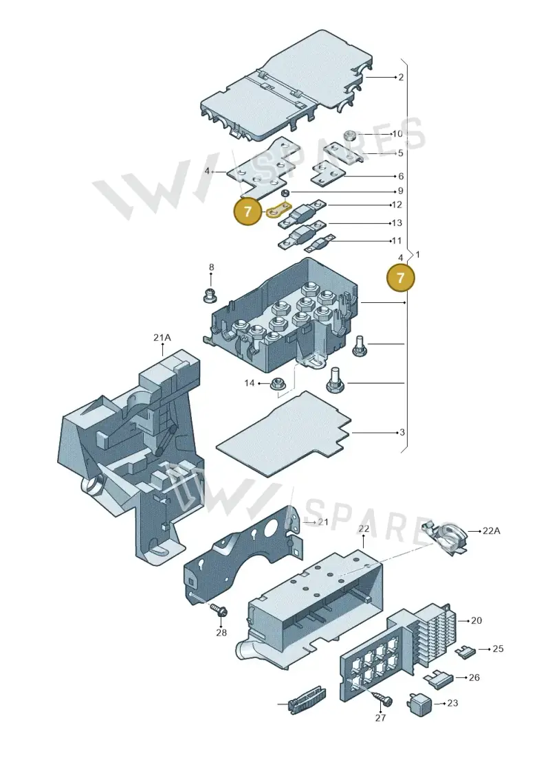 3D0937517J — Volkswagen Phaeton 4motion (2010-2016) diagram 258937200, position 7