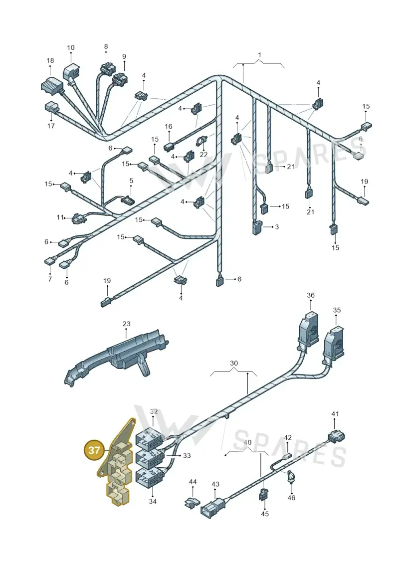 3D0937545 — Volkswagen Phaeton 4motion (2010-2016) diagram 258971900, position 37