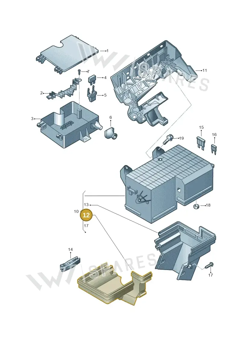 3D0937555 — Volkswagen Phaeton 4motion (2010-2016) diagram 258937100, position 12