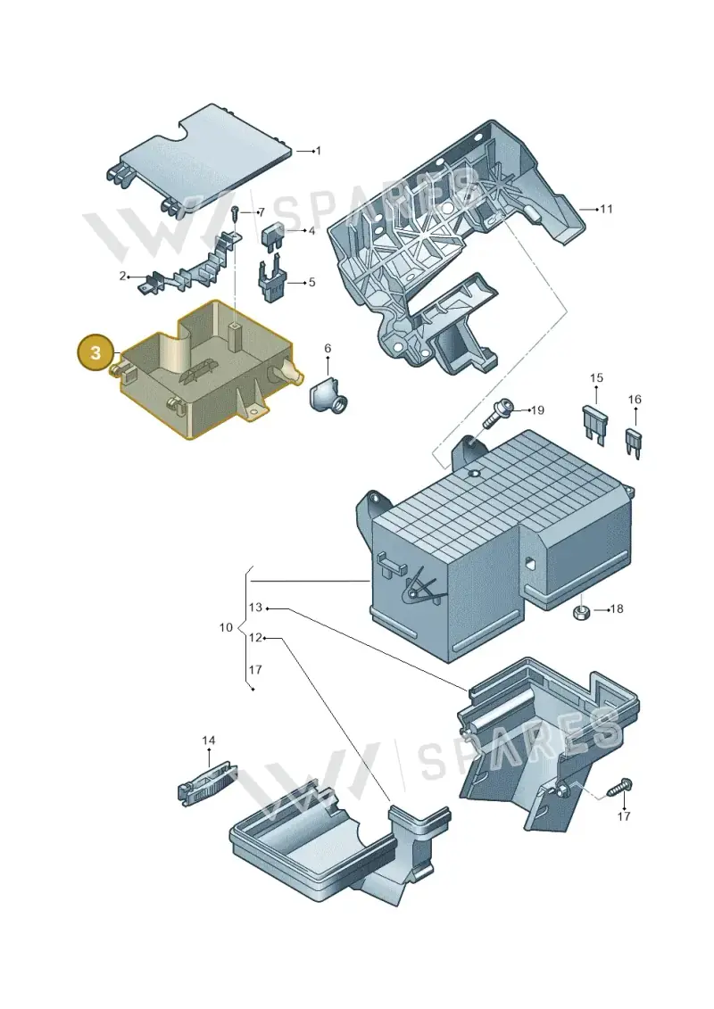 3D0937619P — Volkswagen Phaeton 4motion (2010-2016) diagram 258937100, position 3