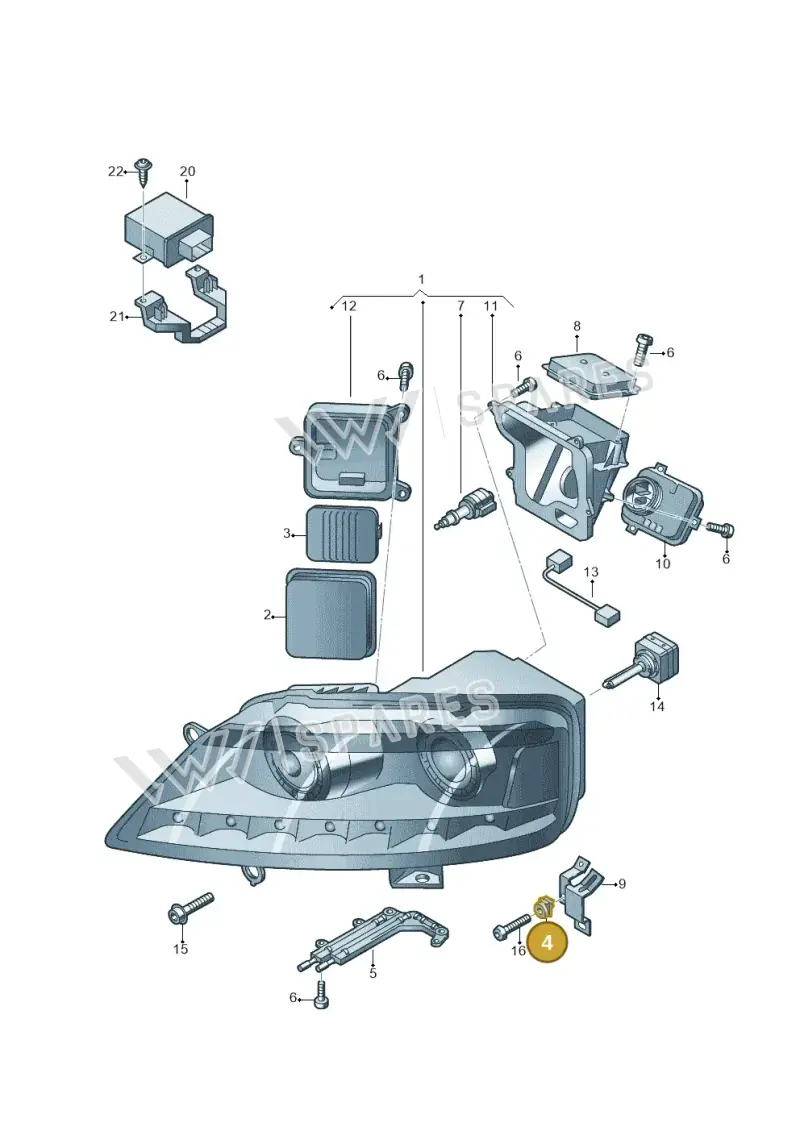 3D0941111A — Volkswagen Phaeton 4motion (2010-2016) diagram 710941000, position 4