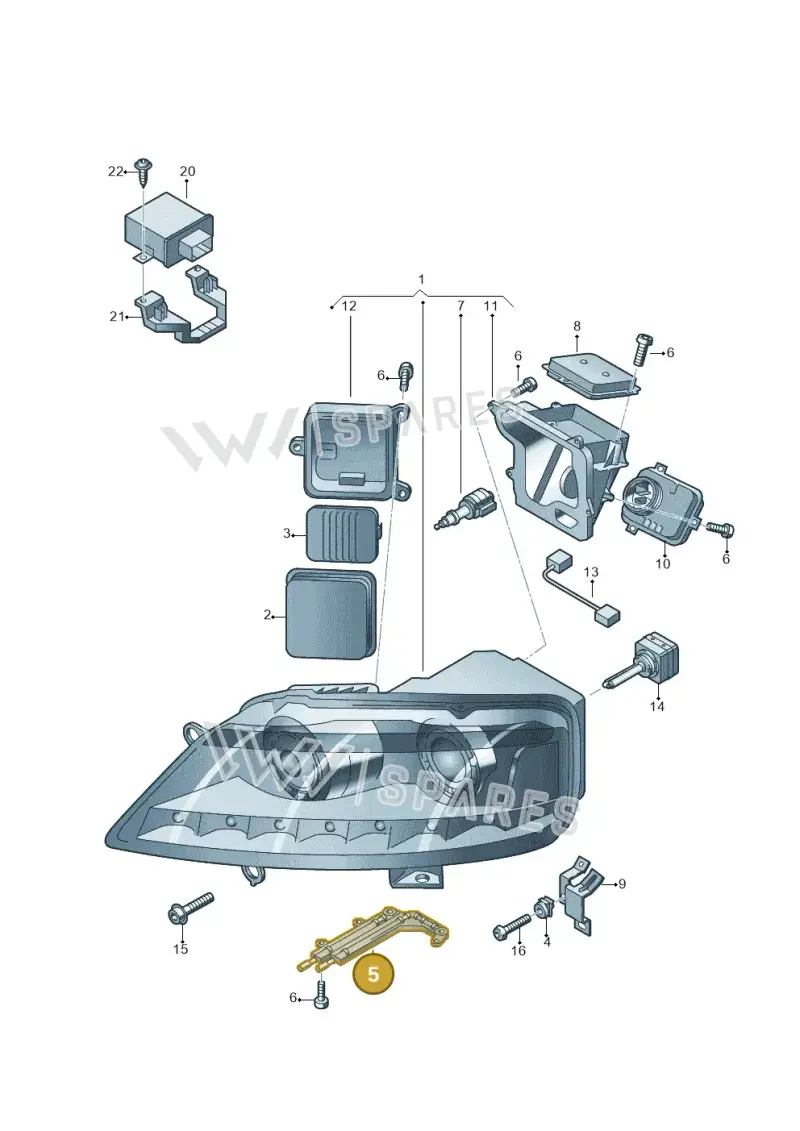 3D0941141 — Volkswagen Phaeton 4motion (2010-2016) diagram 710941000, position 5