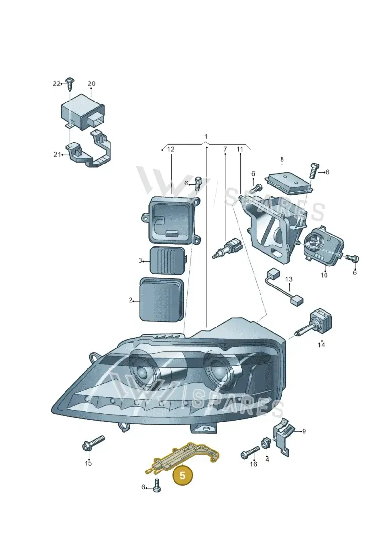 3D0941142 — Volkswagen Phaeton 4motion (2010-2016) diagram 710941000, position 5