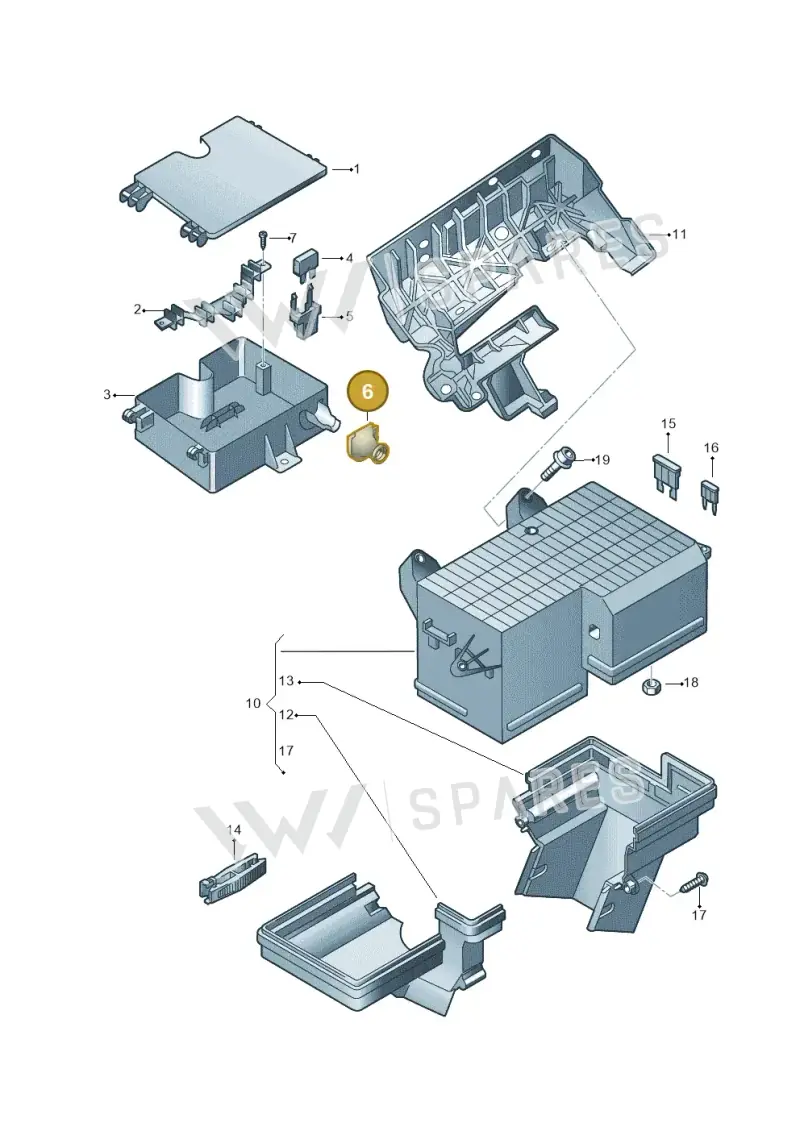 3D0941189 — Volkswagen Phaeton 4motion (2010-2016) diagram 258937100, position 6