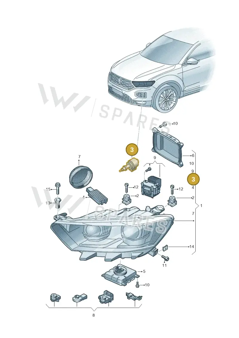 3D0941295 — Volkswagen T-Roc convertible 1.5 (2019-2024) diagram 813941200, position 3