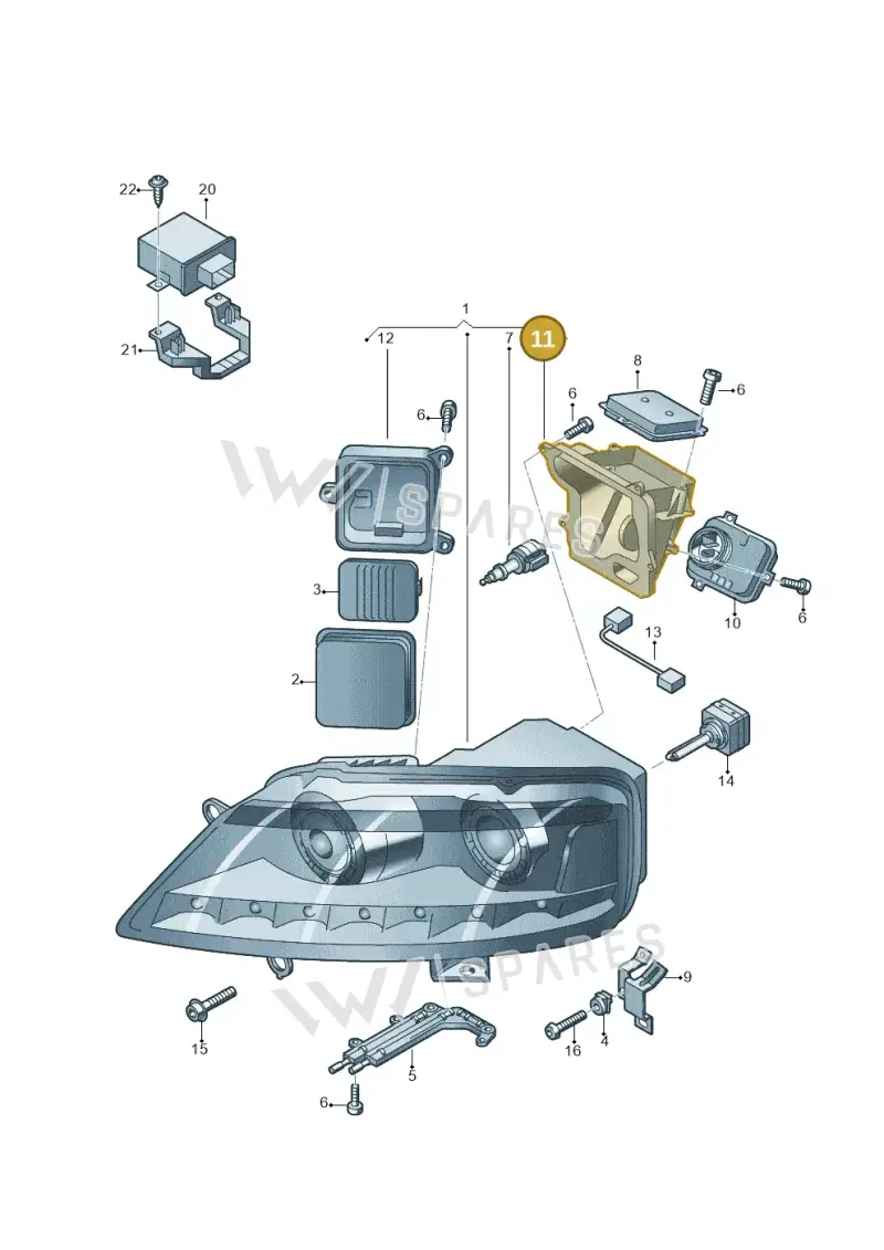 3D0941608D — Volkswagen Phaeton 4motion (2010-2016) diagram 710941000, position 11