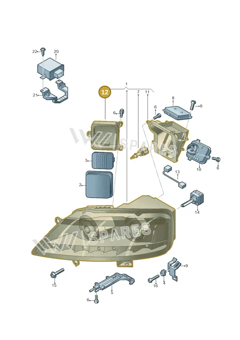 3D0941627B — Volkswagen Phaeton 4motion (2010-2016) diagram 710941000, position 12