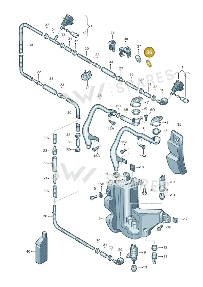 3D0955440 — Volkswagen Phaeton 4motion (2010-2016) diagram 258955100, position 36