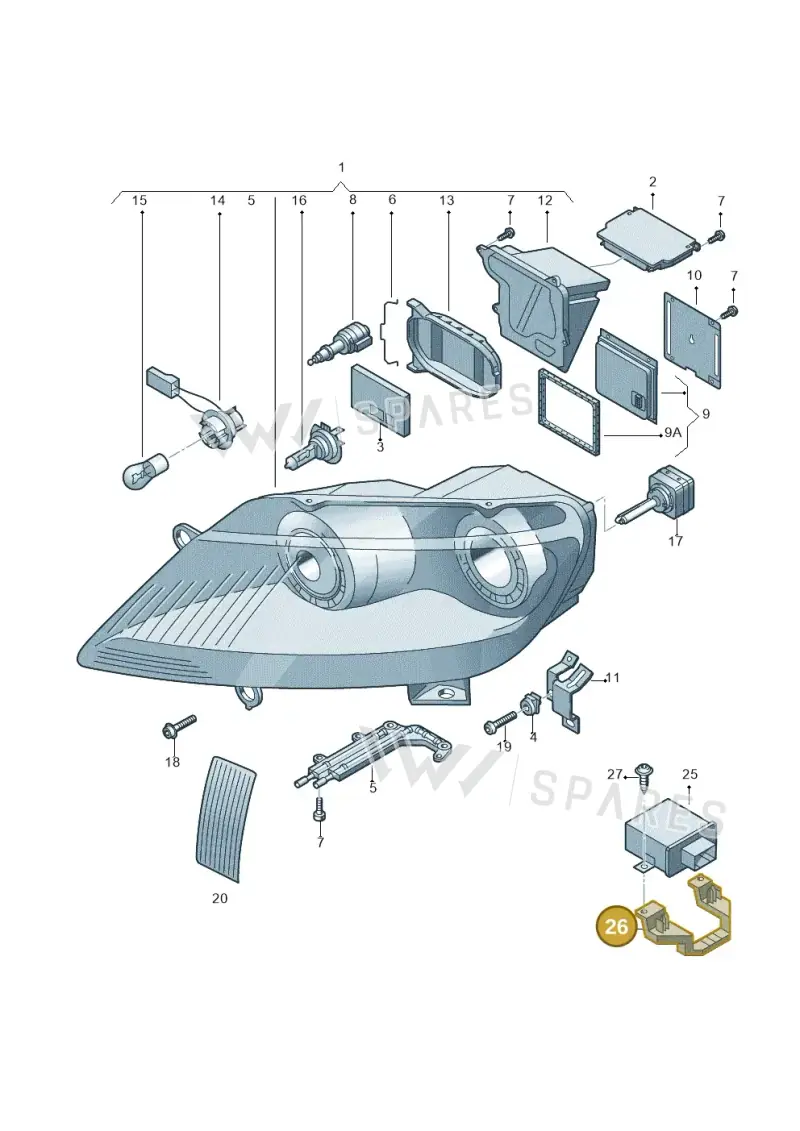 3D0959497 — Volkswagen Phaeton 4motion (2008-2010) diagram 631941200, position 26