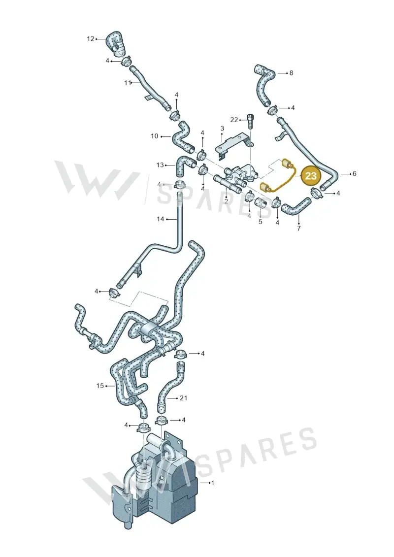 3D0971037 — Volkswagen Phaeton 4motion (2010-2016) diagram 258261100, position 23