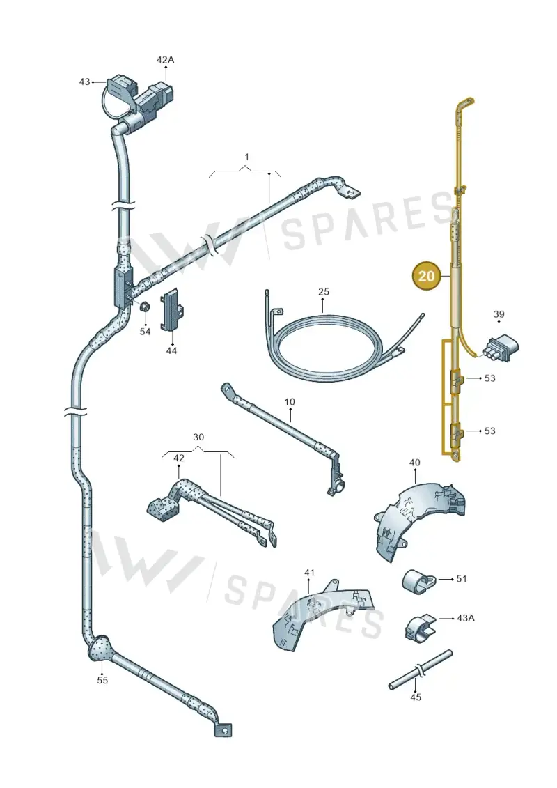 3D0971237Q — Volkswagen Phaeton 4motion (2010-2016) diagram 258972040, position 20