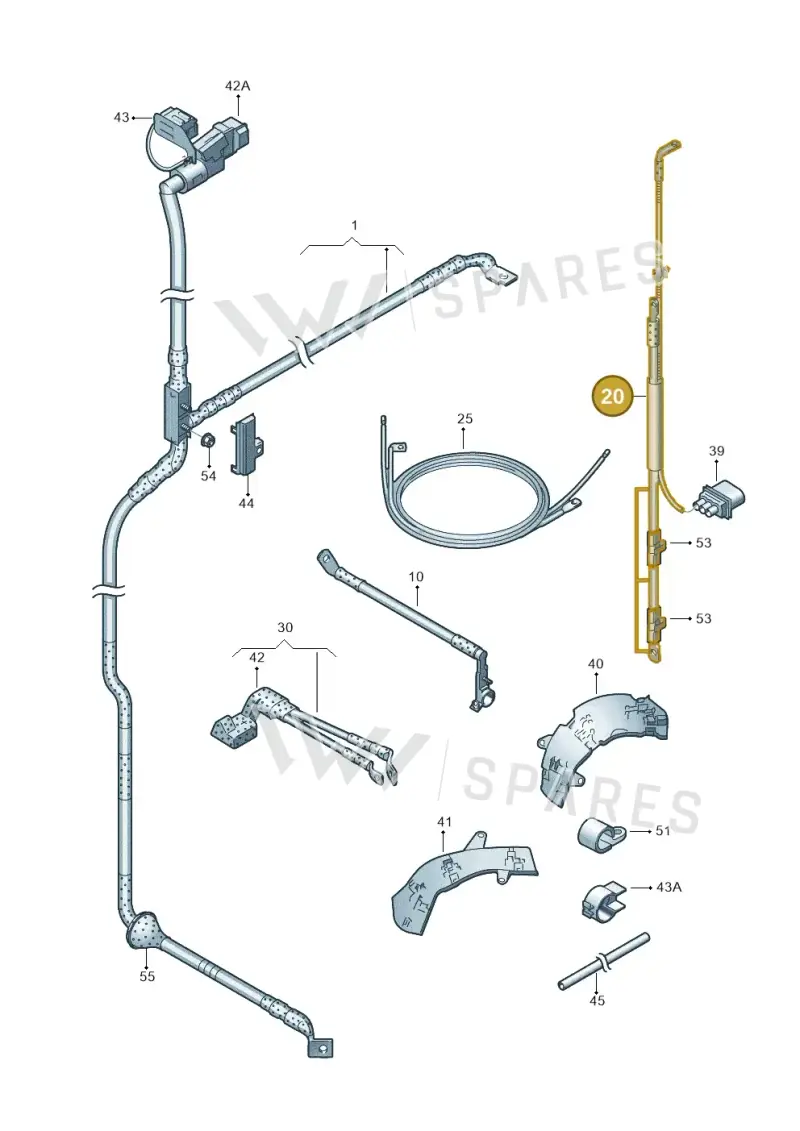 3D0971237R — Volkswagen Phaeton (lang) (2003-2006) diagram 258972040, position 20