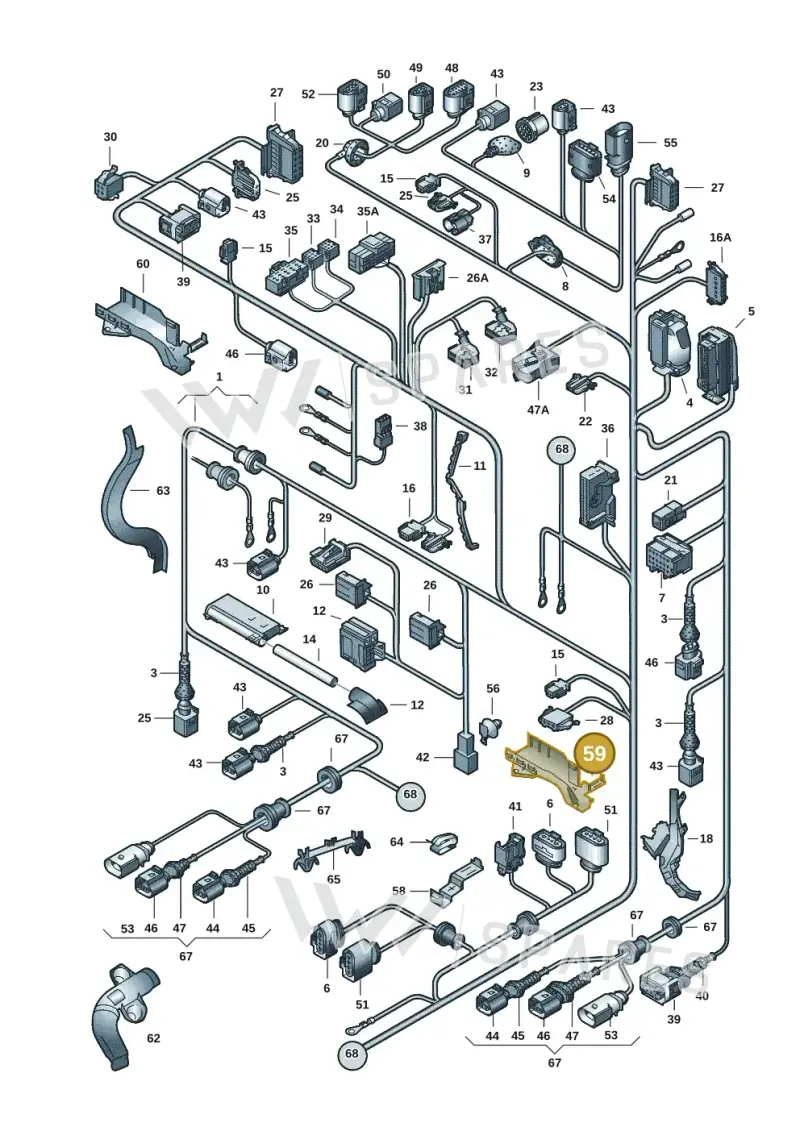 3D0971445E — Volkswagen Phaeton 4motion (2010-2016) diagram 258971830, position 59