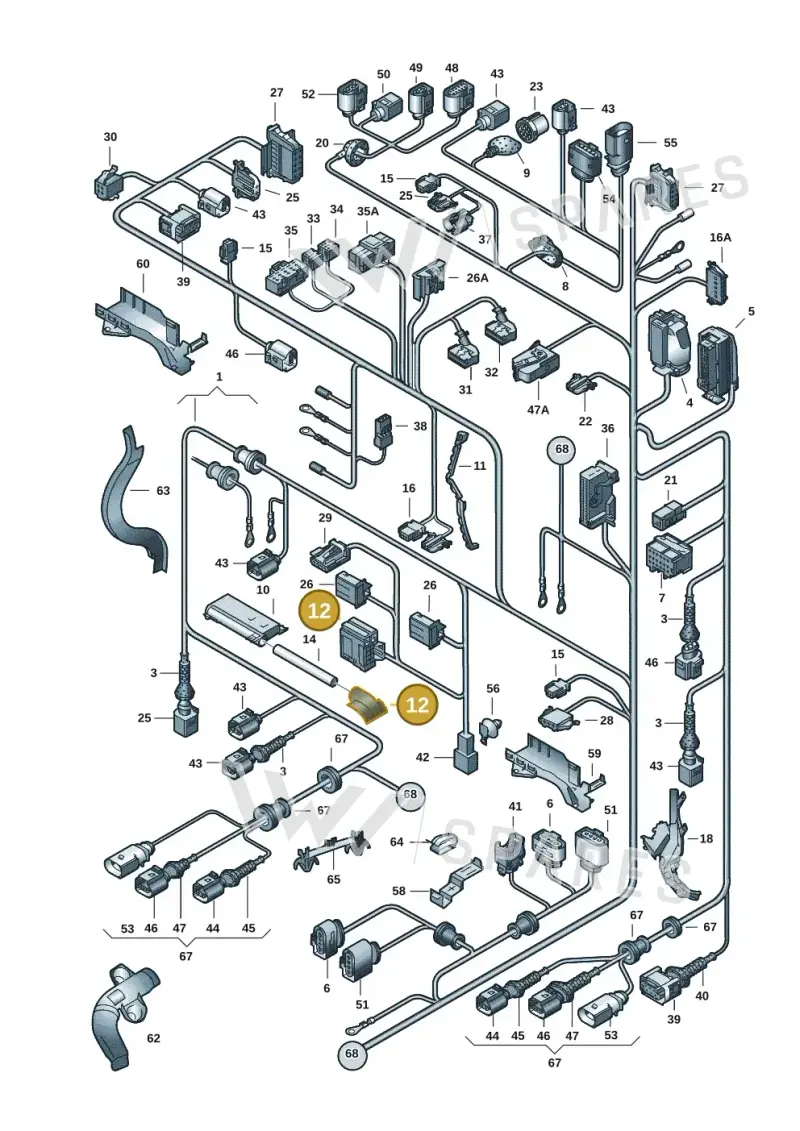 3D0971446M — Volkswagen Phaeton 4motion (2010-2016) diagram 258971830, position 12