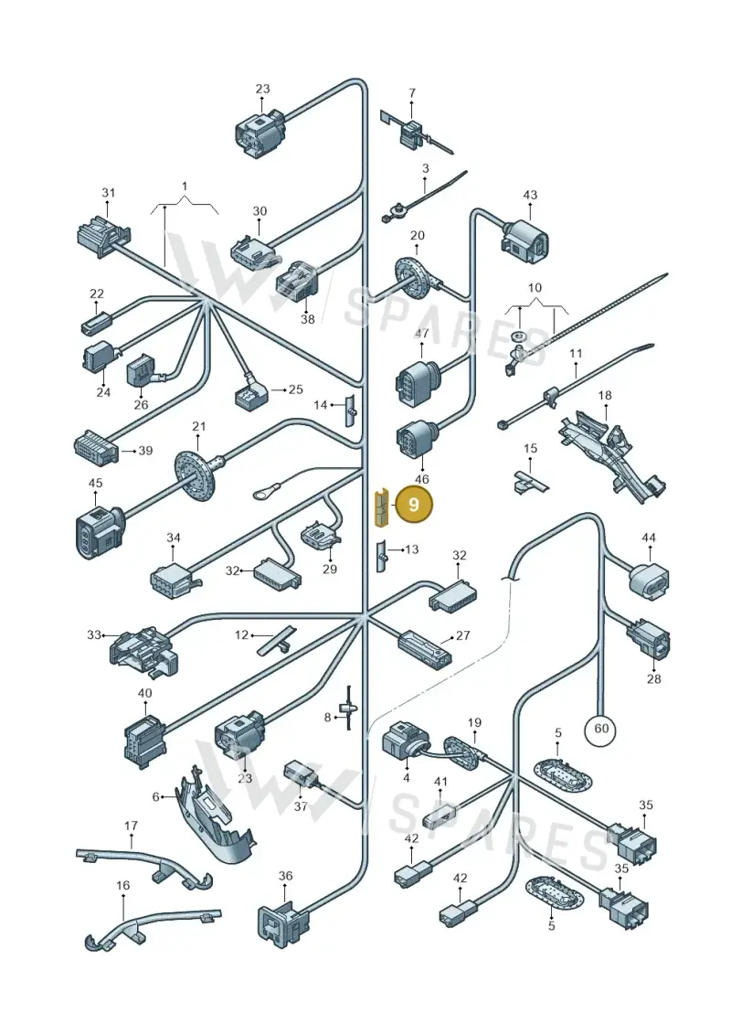 3D0971739 — Volkswagen Passat CC (2011-2016) diagram 460972020, position 9