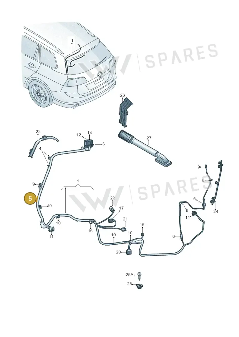 3D0971739 — Volkswagen Golf Estate 1.4 (2014-2017) diagram 763972850, position 5