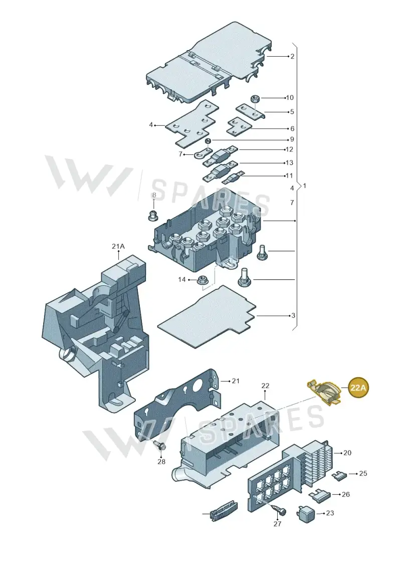 3D0971739A — Volkswagen Phaeton 4motion (2010-2016) diagram 258937200, position 22A