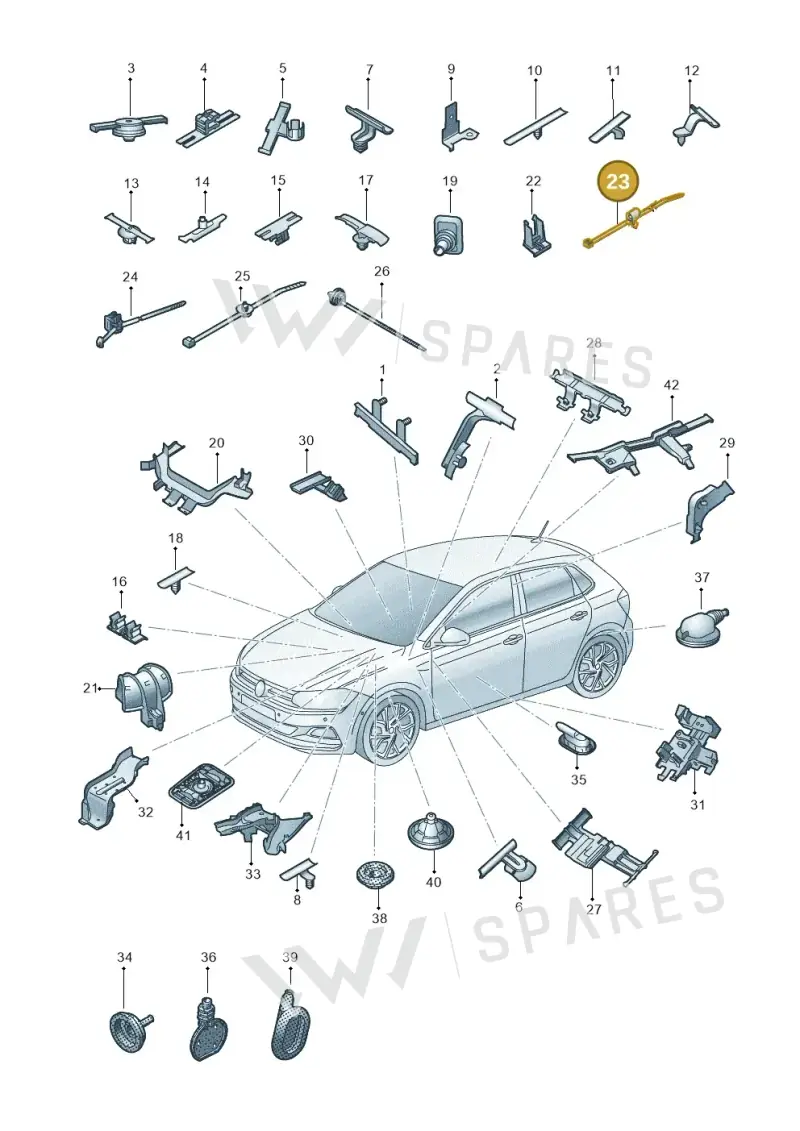 3D0971739D — Volkswagen Polo 1.0 BlueMotion (2017-2024) diagram 837971830, position 23