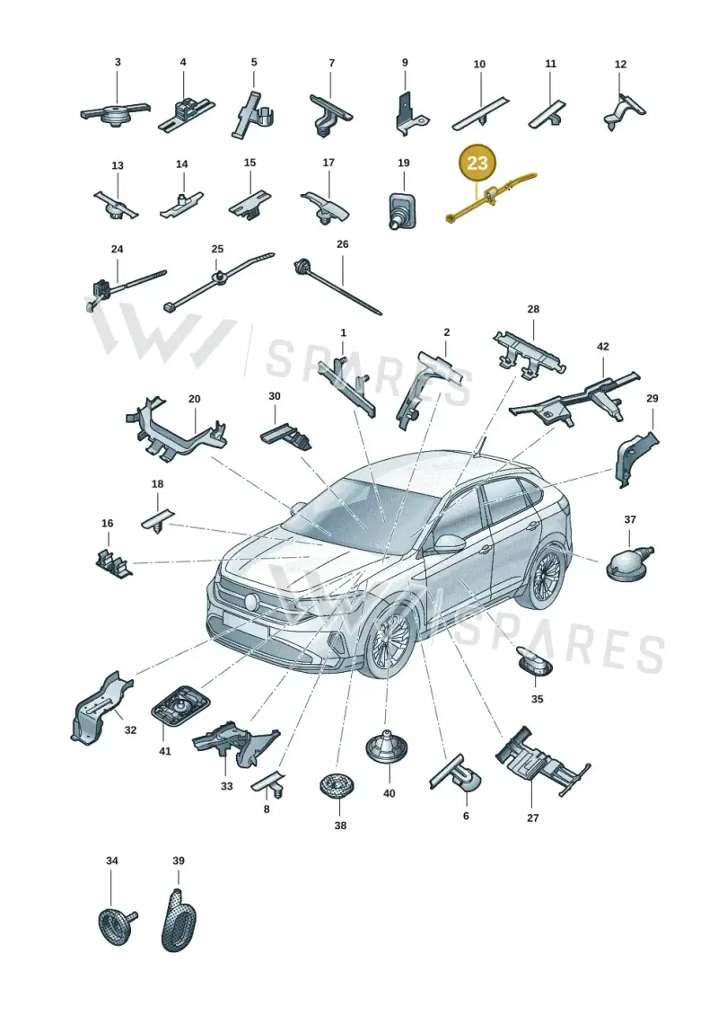 3D0971739D — Volkswagen Taigo (2021-2024) diagram 2f0971083, position 23