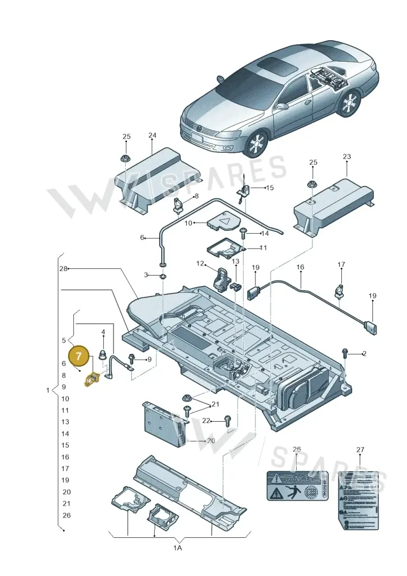 3D0971818 — Volkswagen Jetta (2014-2017) diagram 692915100, position 7