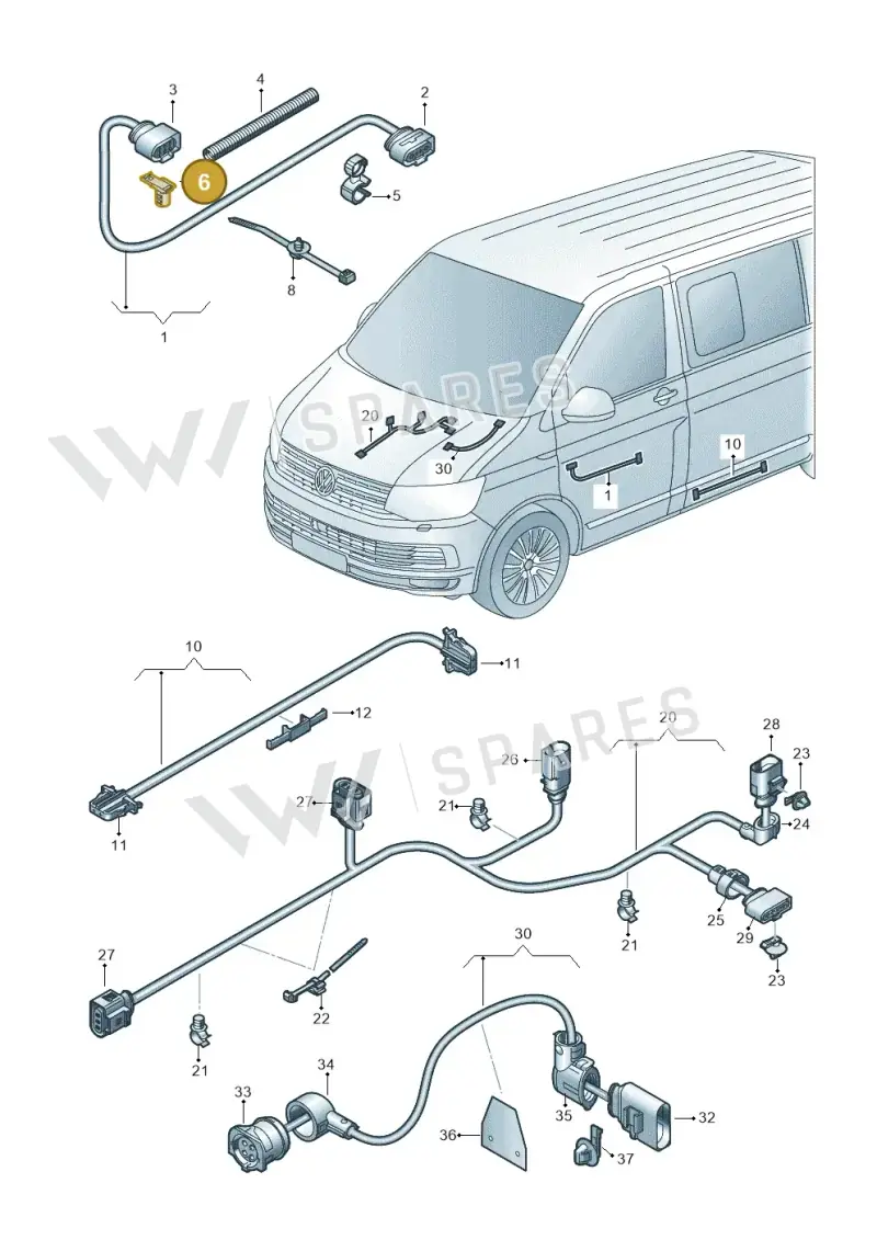 3D0971830D — Volkswagen Transport. multivan (2019-2024) diagram 7em971032, position 6