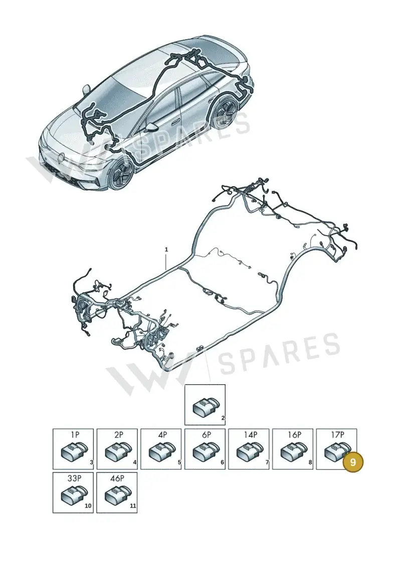 3D0971830K — Volkswagen ID.7 Limousine Pro (2023-) diagram 14b972000, position 9