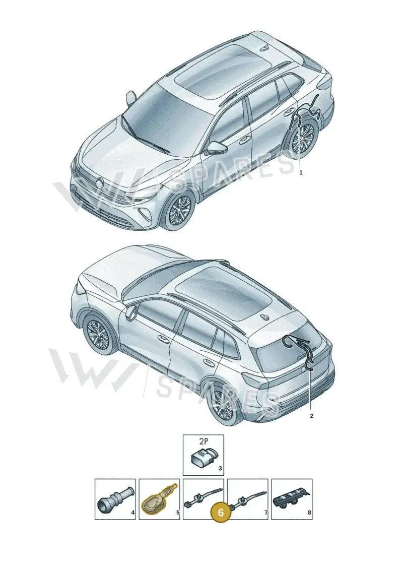 3D0971838A — Volkswagen Tiguan 2.0 (2023-) diagram 57x972700, position 6