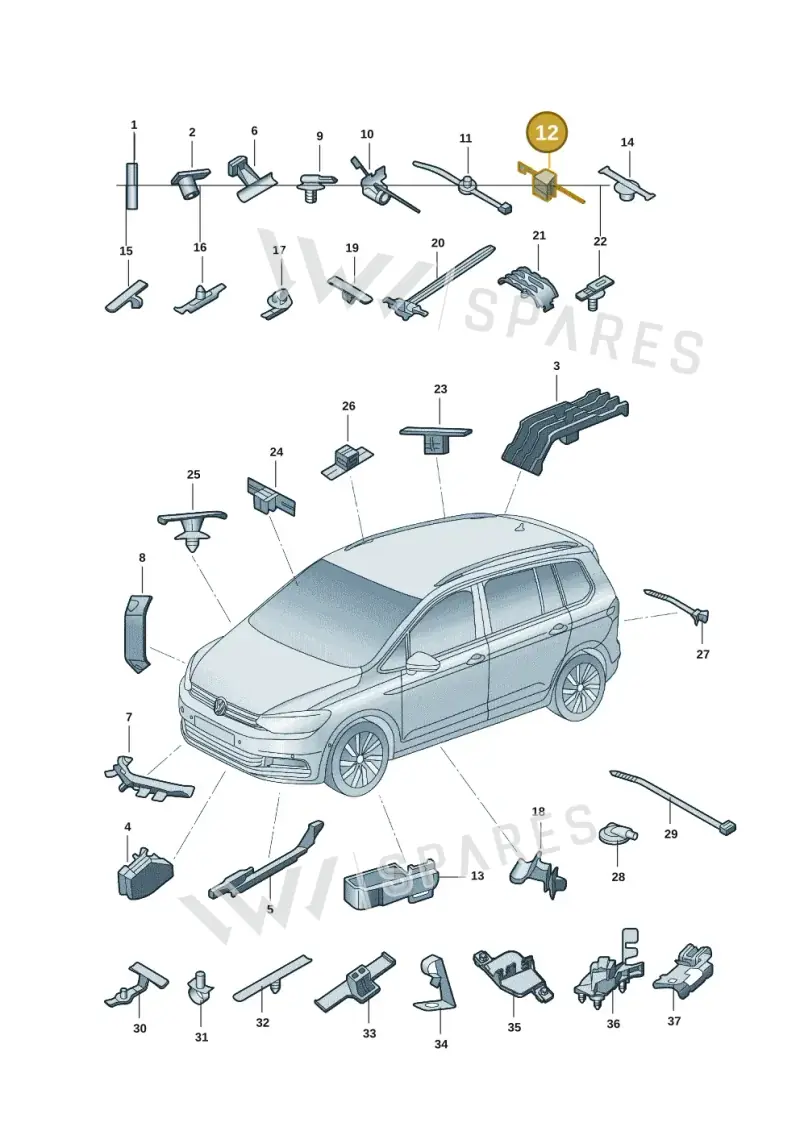 3D0971838D — Volkswagen B-Main SUV (2022-) diagram 30d971810, position 12