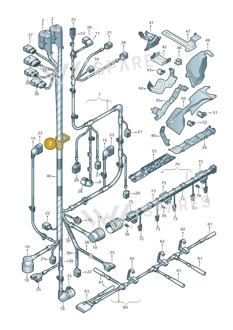 3D0971912 — Volkswagen Phaeton (lang) (2003-2006) diagram 258971140, position 7