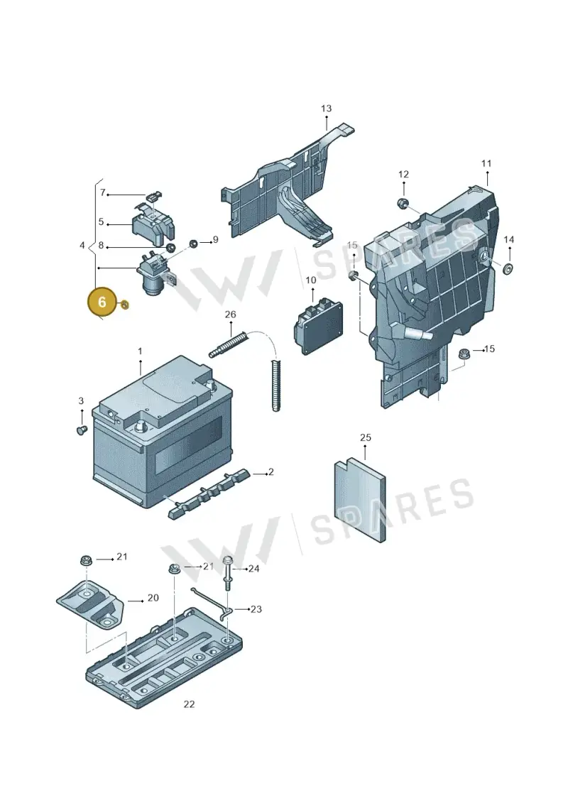 3D0972154 — Volkswagen Phaeton 4motion (2010-2016) diagram 631915000, position 6