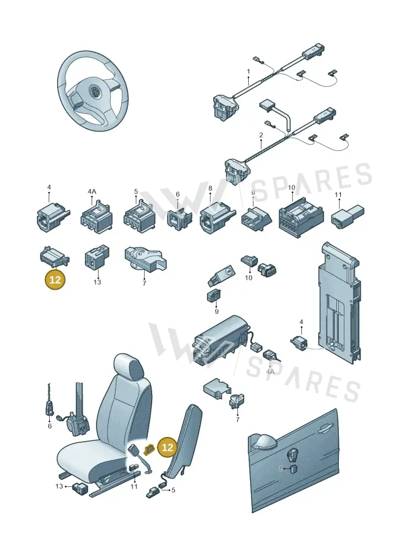 3D0972762 — Volkswagen Eos BlueMotion (2010-2015) diagram 655972250, position 12