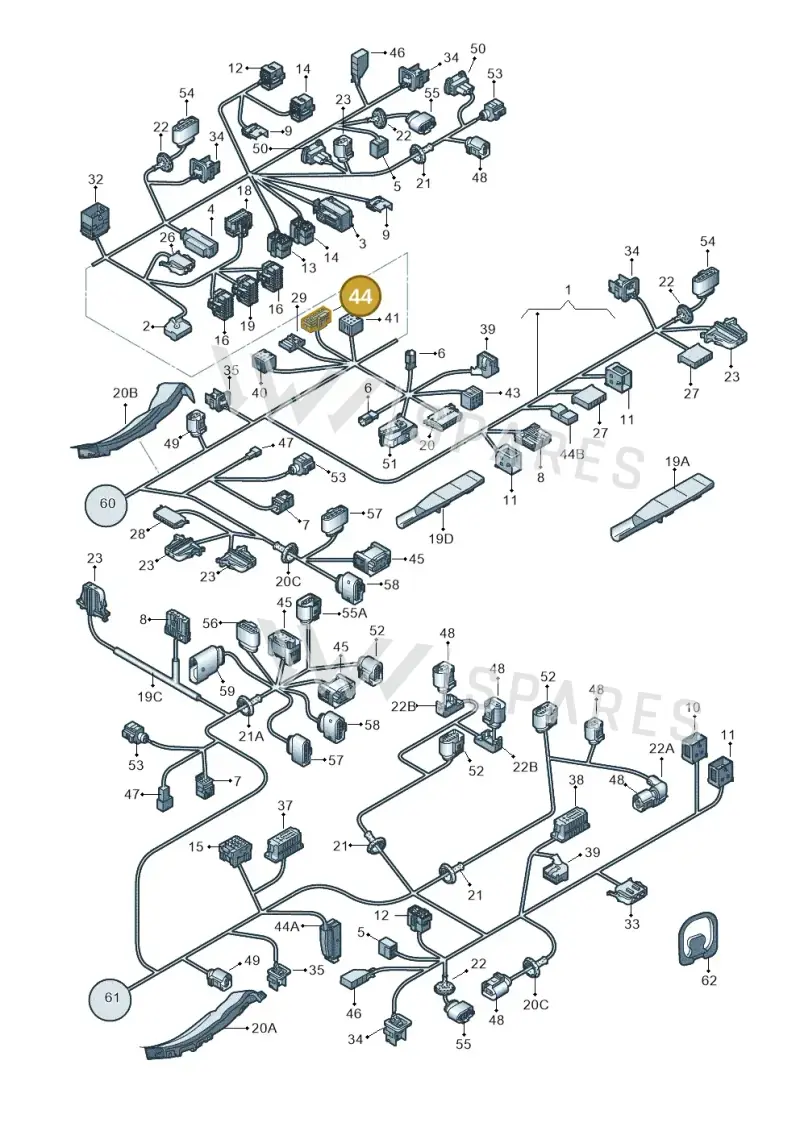 3D0972923A — Volkswagen Touareg (2005-2006) diagram 274971830, position 44