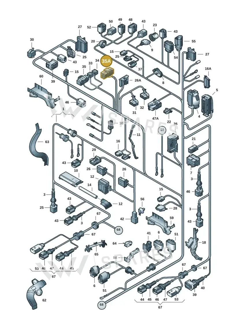 3D0972923A — Volkswagen Phaeton 4motion (2010-2016) diagram 258971830, position 35A