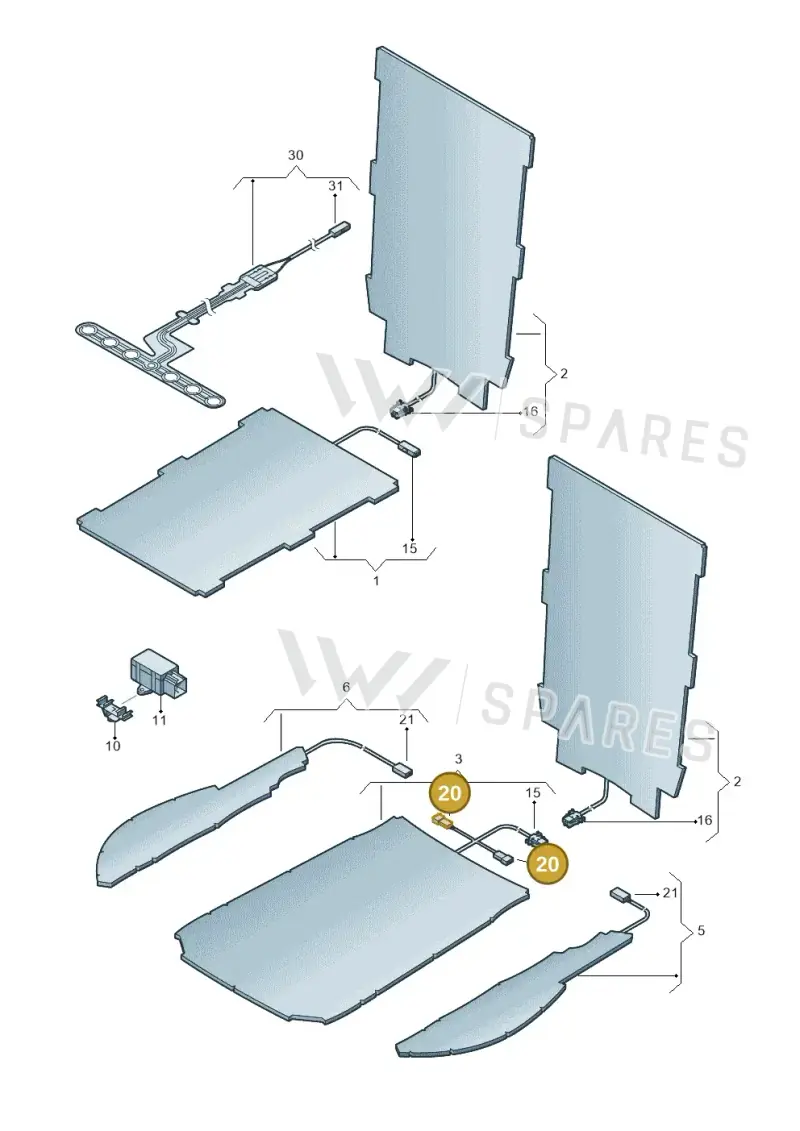 3D0973332 — Volkswagen Jetta variant (2009-2014) diagram 420963000, position 20