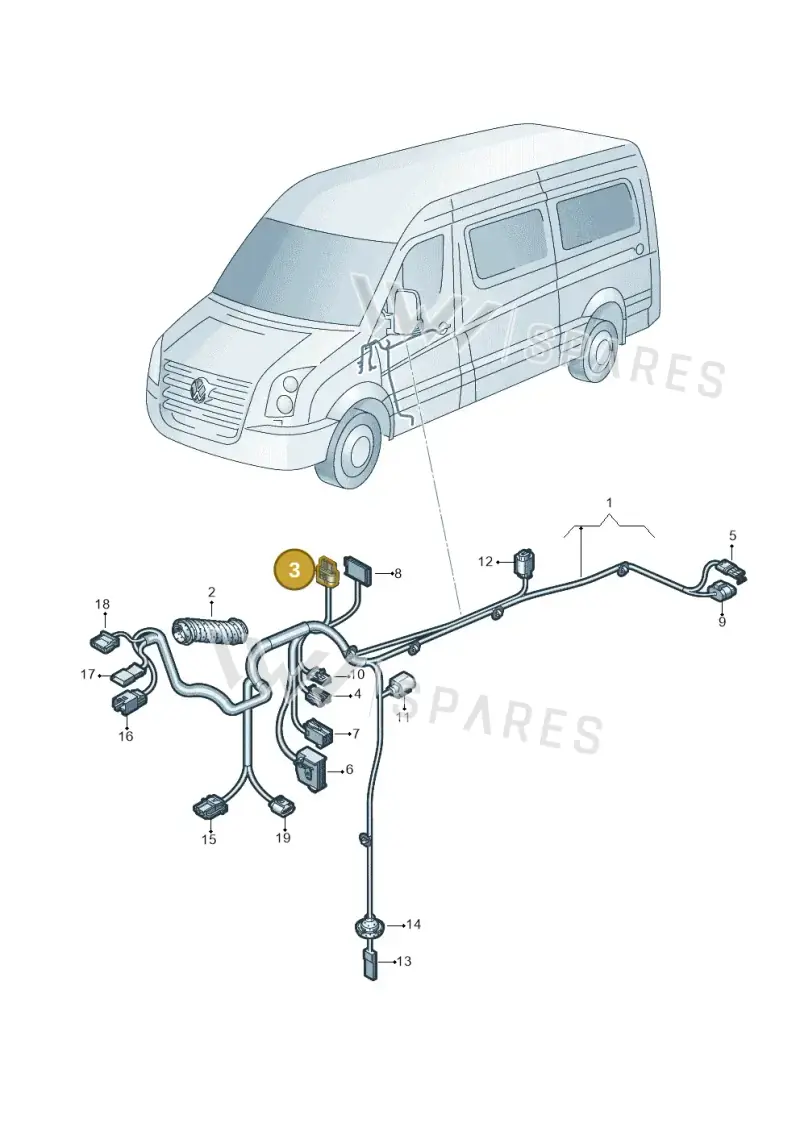 3D0973332 — Volkswagen Crafter 35 panel (2011-2016) diagram 722972300, position 3