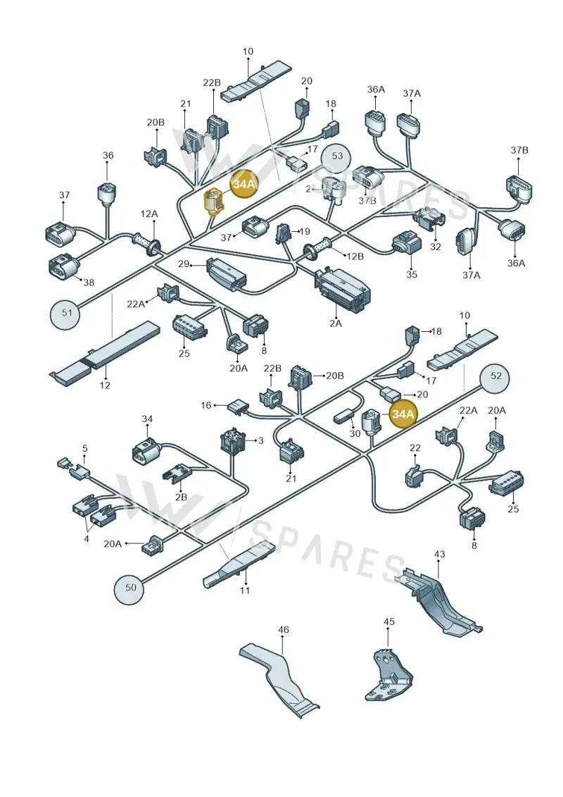 3D0973702 — Volkswagen Touareg                08> (2007-) diagram 274971820, position 34A