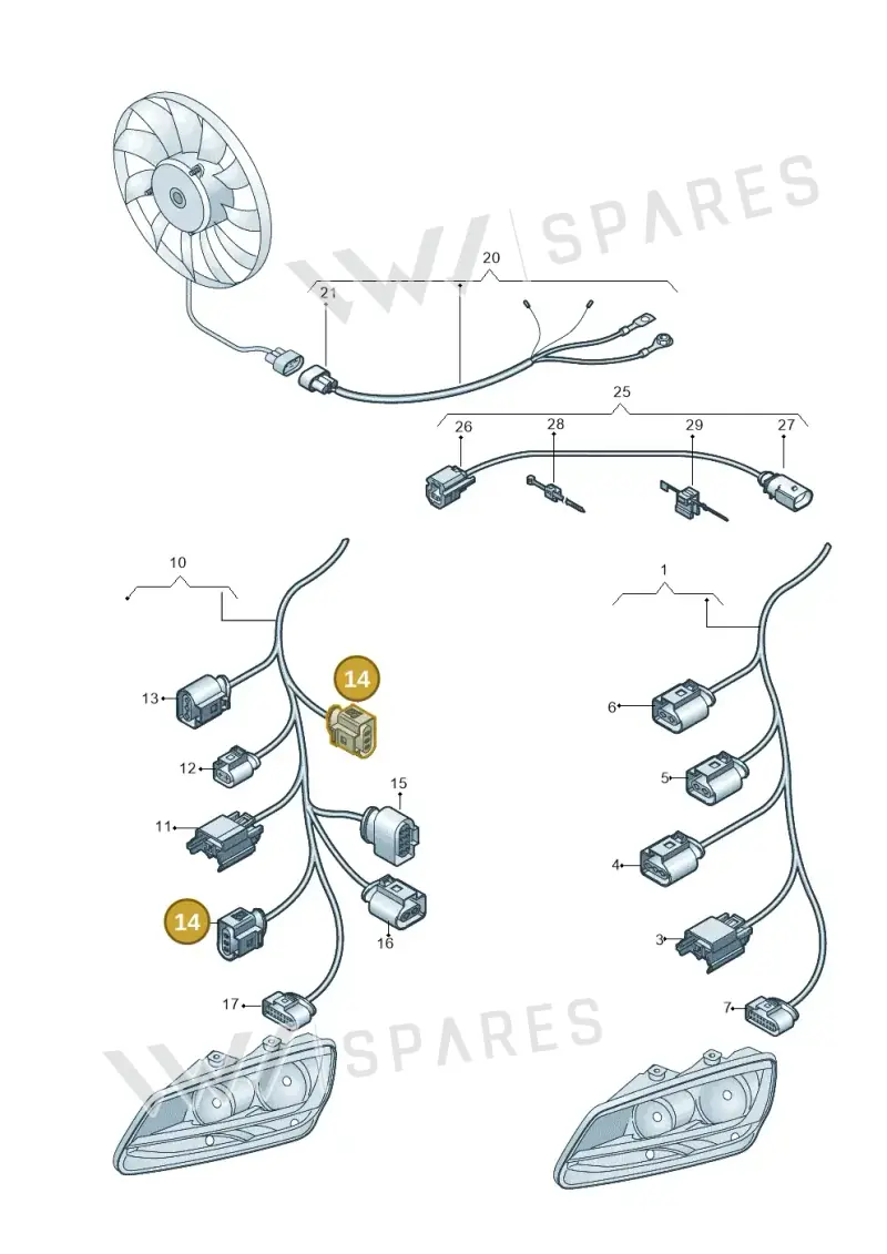 3D0973703 — Volkswagen Sharan BlueMotion (2015-2022) diagram 689971600, position 14