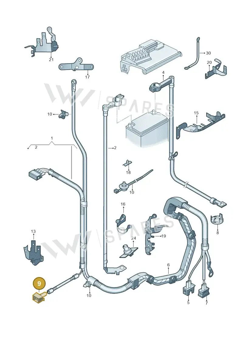 3D0973824F — Volkswagen Polo (2012-2014) diagram 747971650, position 9
