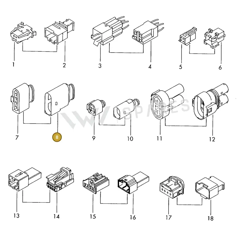 3D0973824G — Volkswagen 1J0 platform diagram 198970610, position 8