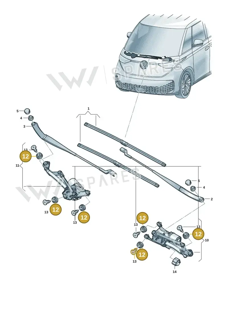 3D0998754 — Volkswagen ID. Buzz (2022-2025) diagram 15a955000, position 12