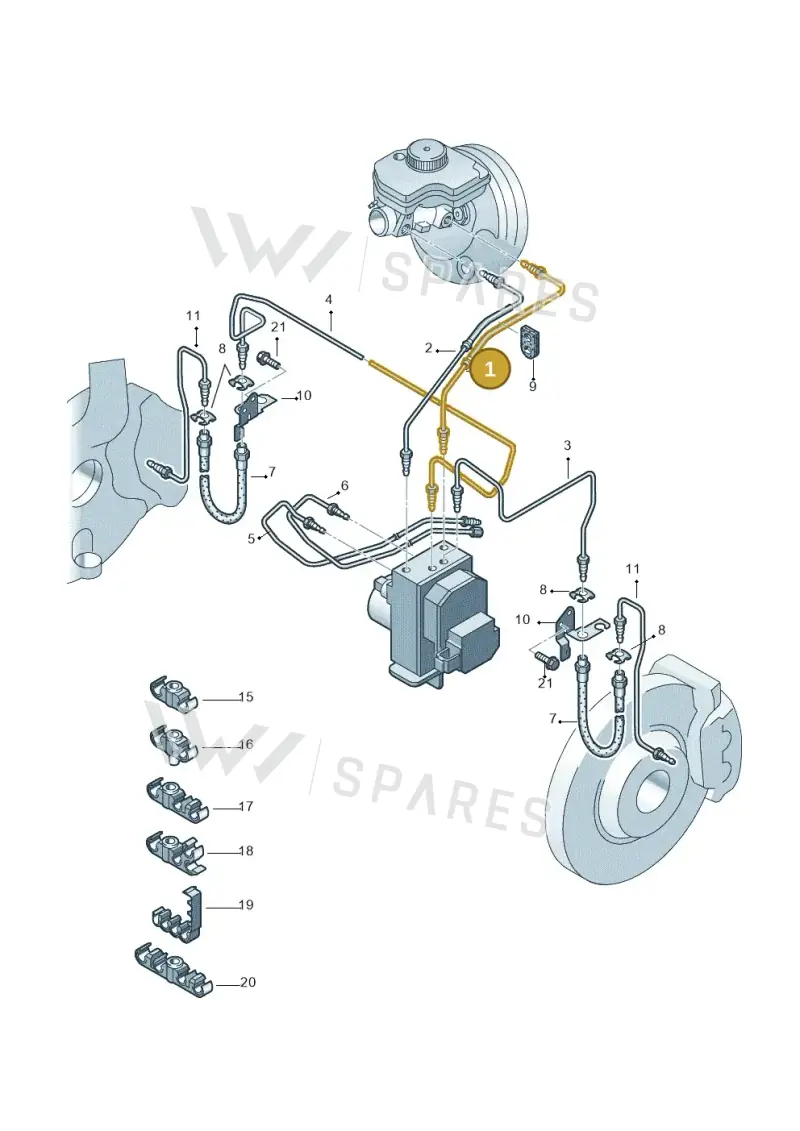 3D1614721F — Volkswagen Phaeton 4motion (2010-2016) diagram 258611200, position 1
