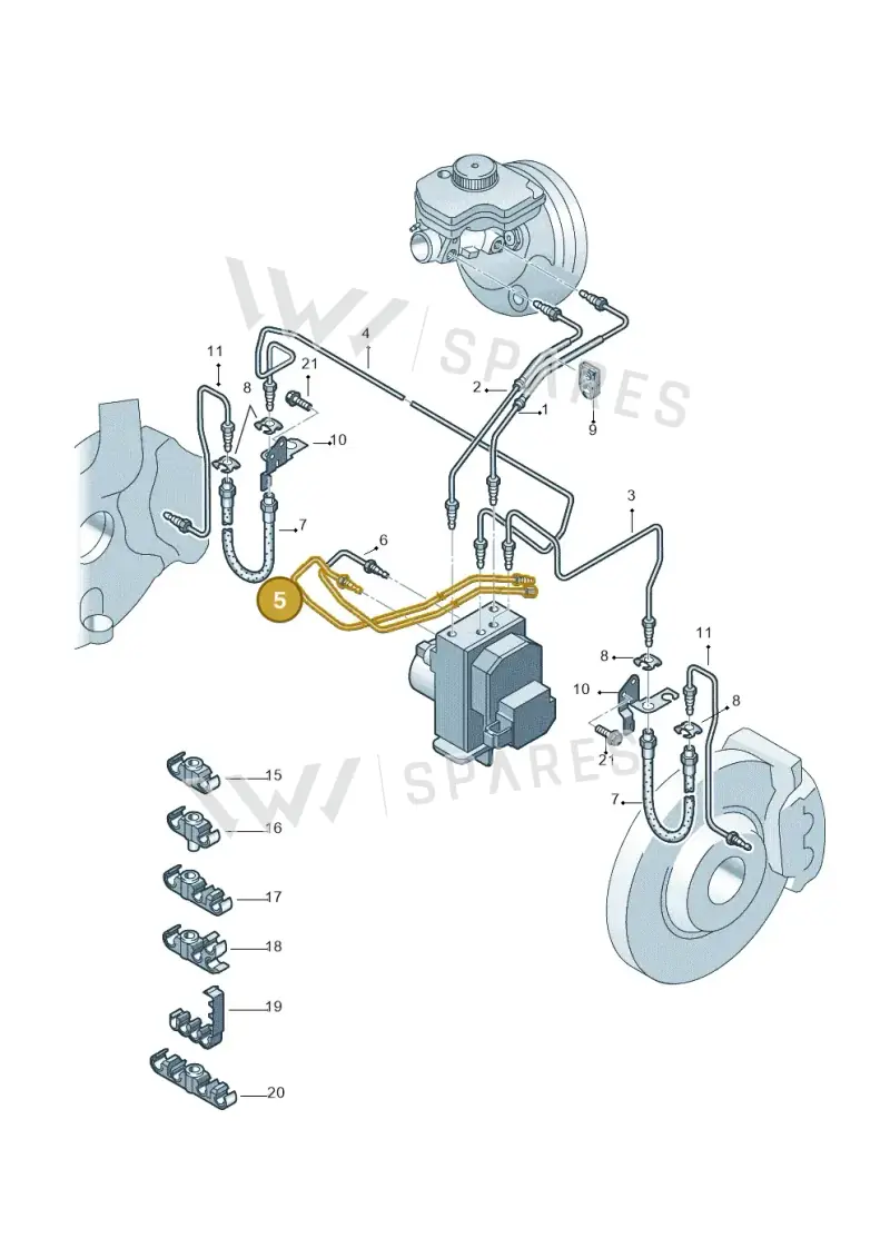 3D1614739H — Volkswagen Phaeton 4motion (2010-2016) diagram 258611200, position 5