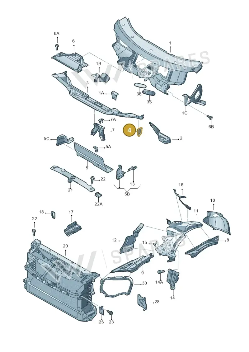 3D1805087B — Volkswagen Phaeton 4motion (2010-2016) diagram 258805000, position 4