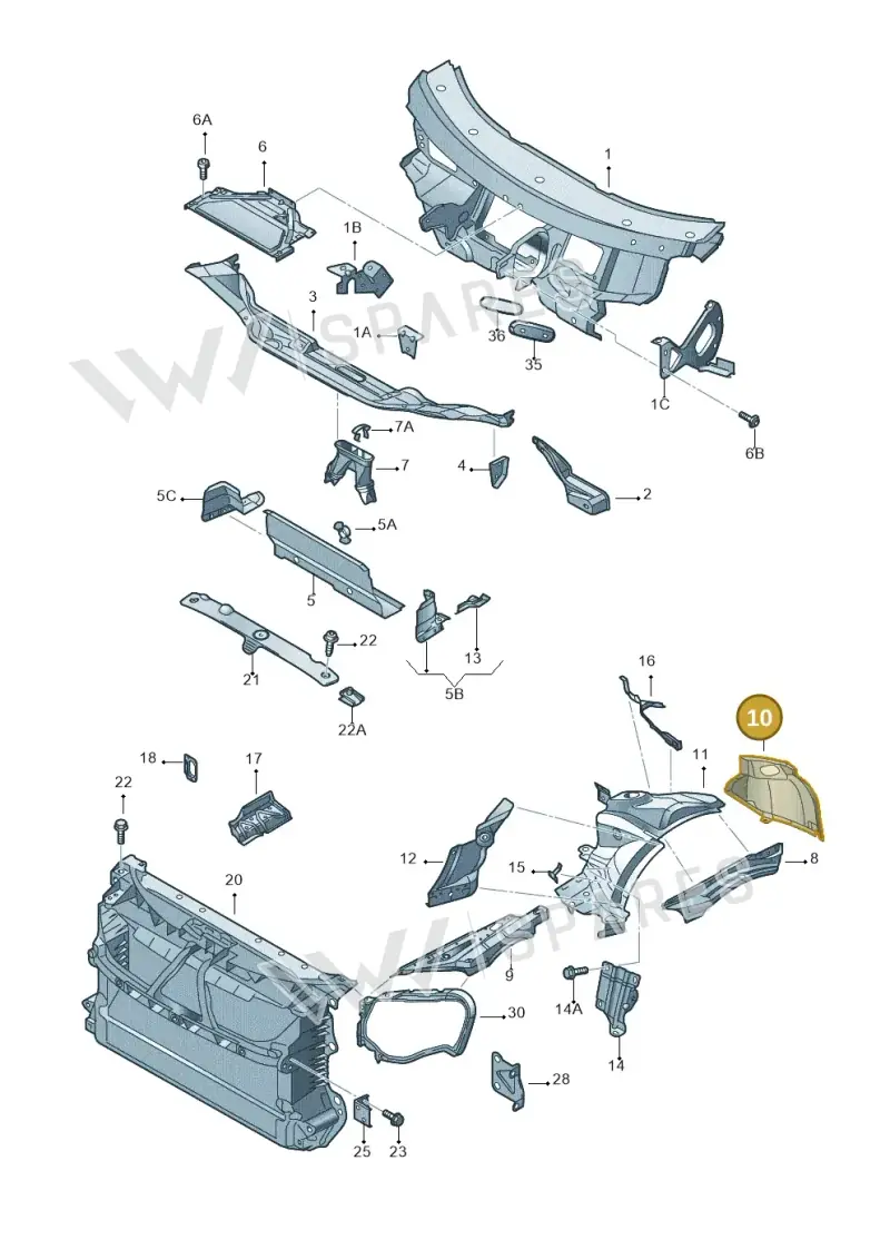 3D1805115 — Volkswagen Phaeton 4motion (2010-2016) diagram 258805000, position 10