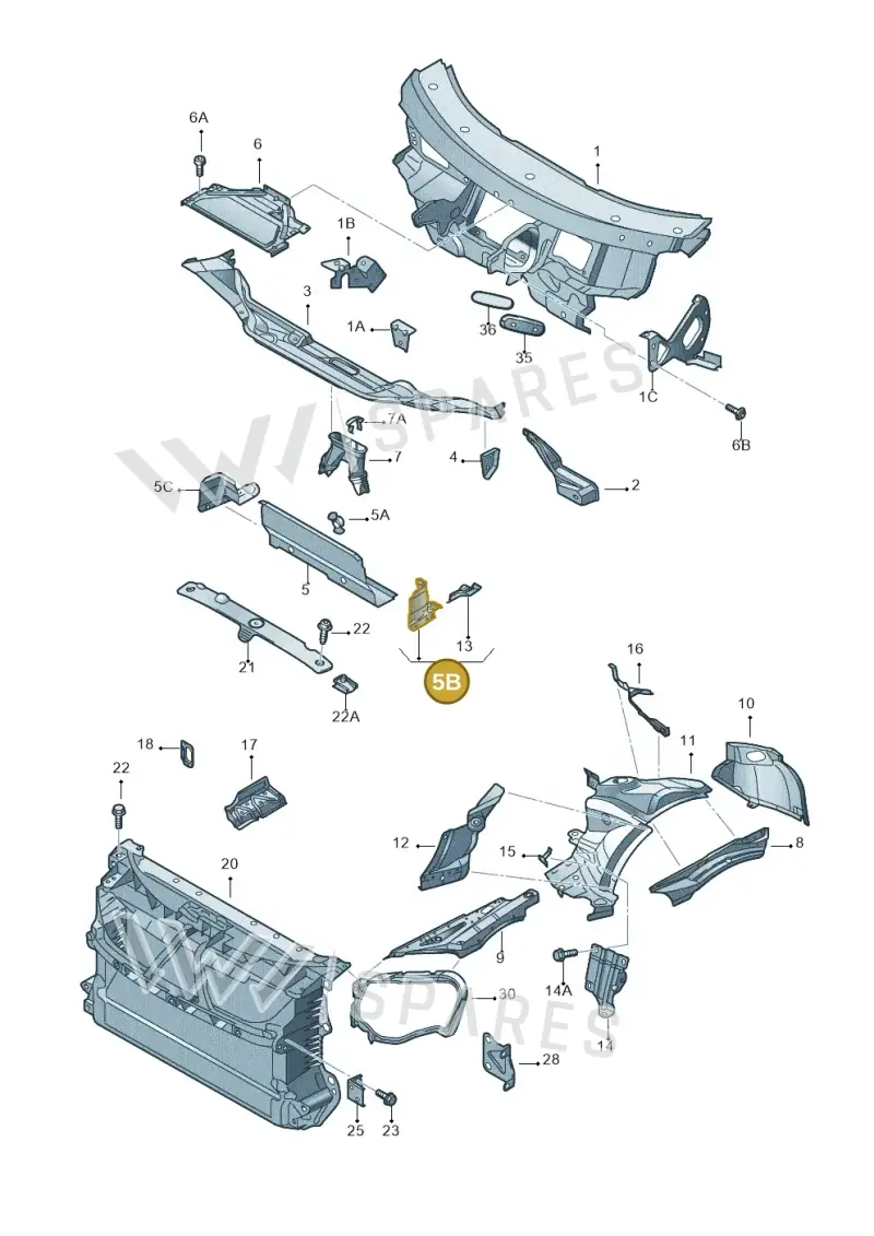 3D1806269F — Volkswagen Phaeton 4motion (2010-2016) diagram 258805000, position 5B