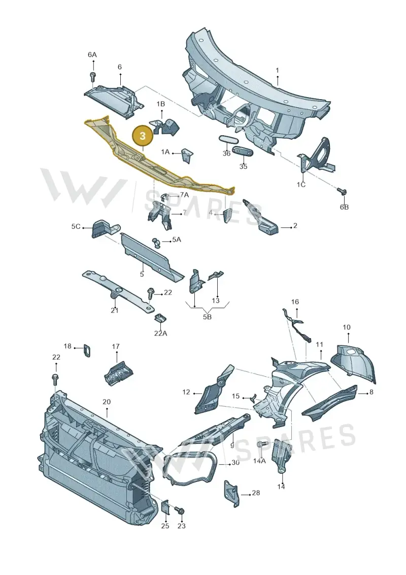 3D1806603 — Volkswagen Phaeton 4motion (2010-2016) diagram 258805000, position 3
